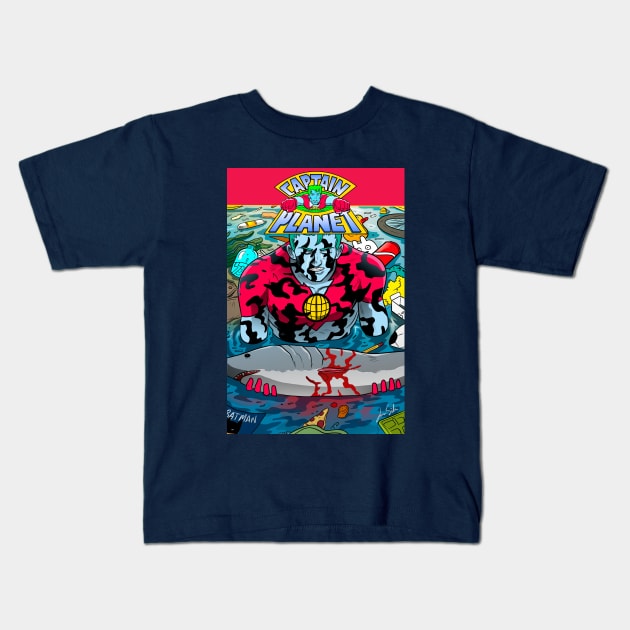 CAPTAIN PLANET SHARK Kids T-Shirt by GOUP
